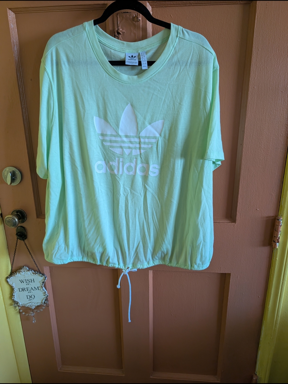 Adidas Trefoil Mint Green Drawstring Tee